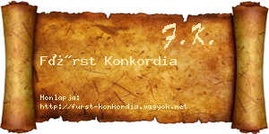 Fürst Konkordia névjegykártya